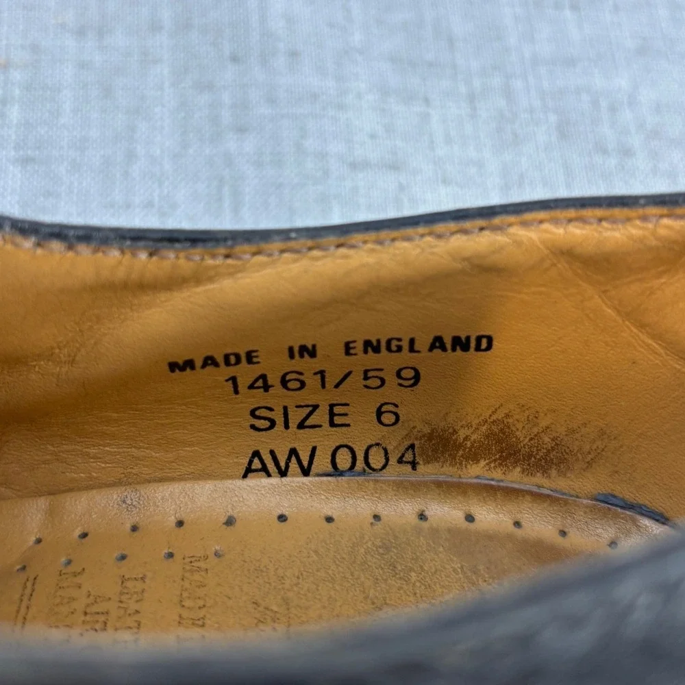 Vintage Dr. Martens Oxfords Black Leather Platform Lug Sole MIE Unisex UK 6